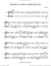 Cover icon of For He's A Jolly Good Fellow (arr. Michelle Hynson) sheet music for instrumental duet (duets)  and Michelle Hynson, intermediate skill level