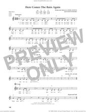 Cover icon of Here Comes The Rain Again (from The Daily Ukulele) (arr. Jim Beloff) sheet music for ukulele by Eurythmics, Jim Beloff, Annie Lennox and Dave Stewart, intermediate skill level