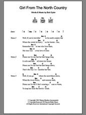 Cover icon of Girl From The North Country sheet music for guitar (chords) by Johnny Cash and Bob Dylan, intermediate skill level
