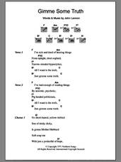 Cover icon of Gimme Some Truth sheet music for guitar (chords) by John Lennon, intermediate skill level
