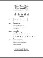 Cover icon of Gone, Gone, Gone (Done Moved On) sheet music for guitar (chords) by Everly Brothers, Don Everly and Phil Everly, intermediate skill level