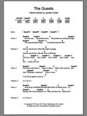 Cover icon of The Guests sheet music for guitar (chords) by Leonard Cohen, intermediate skill level