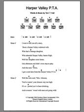 Cover icon of Harper Valley P.T.A. sheet music for guitar (chords) by Jeannie C. Riley and Tom T. Hall, intermediate skill level