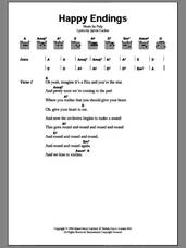 Cover icon of Happy Endings sheet music for guitar (chords) by Pulp and Jarvis Cocker, intermediate skill level