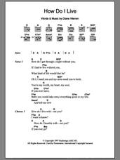 Cover icon of How Do I Live sheet music for guitar (chords) by LeAnn Rimes and Diane Warren, intermediate skill level