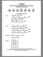 Cover icon of I Alone sheet music for guitar (chords) by Live, Chad Gracey, Chad Taylor, Edward Kowalczyk and Patrick Dahlheimer, intermediate skill level