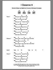 Cover icon of I Deserve It sheet music for guitar (chords) by Madonna and Mirwais Ahmadzai, intermediate skill level