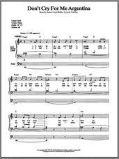 Cover icon of Don't Cry For Me Argentina sheet music for organ by Andrew Lloyd Webber, Evita (Musical) and Tim Rice, intermediate skill level