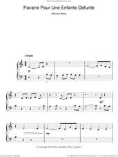 Cover icon of Pavane Pour Une Enfante Defunte sheet music for piano solo by Maurice Ravel, classical score, easy skill level
