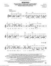 Cover icon of Memories sheet music for harmonica solo by Maroon 5, Adam Levine, Jacob Kasher Hindlin, Jon Bellion, Michael Pollack, Stefan Johnson and Vincent Ford, intermediate skill level