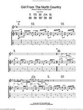 Cover icon of Girl From The North Country sheet music for guitar (tablature) by Bob Dylan, intermediate skill level