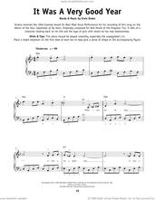 Cover icon of It Was A Very Good Year sheet music for piano solo by Frank Sinatra and Ervin Drake, beginner skill level