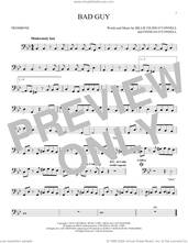 Cover icon of bad guy sheet music for trombone solo by Billie Eilish, intermediate skill level