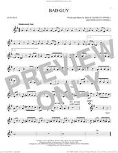 Cover icon of bad guy sheet music for alto saxophone solo by Billie Eilish, intermediate skill level