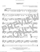 Cover icon of bad guy sheet music for clarinet solo by Billie Eilish, intermediate skill level