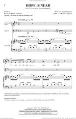 Cover icon of Hope Is Near sheet music for choir (SATB: soprano, alto, tenor, bass) by Abby Lockaby, Edward Mote and Karen Crane, intermediate skill level