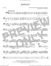 Cover icon of Bad Guy sheet music for cello solo by Billie Eilish, intermediate skill level