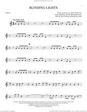 Cover icon of Blinding Lights sheet music for violin solo by The Weeknd, Abel Tesfaye, Ahmad Balshe, Jason Quenneville, Max Martin and Oscar Holter, intermediate skill level