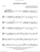 Cover icon of Blinding Lights sheet music for clarinet solo by The Weeknd, Abel Tesfaye, Ahmad Balshe, Jason Quenneville, Max Martin and Oscar Holter, intermediate skill level