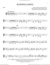 Cover icon of Blinding Lights sheet music for horn solo by The Weeknd, Abel Tesfaye, Ahmad Balshe, Jason Quenneville, Max Martin and Oscar Holter, intermediate skill level