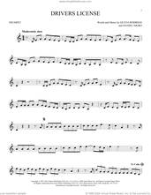 Cover icon of Drivers License sheet music for trumpet solo by Olivia Rodrigo and Daniel Nigro, intermediate skill level