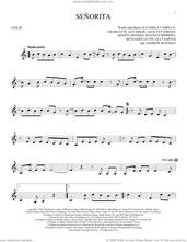 Cover icon of Senorita sheet music for violin solo by Shawn Mendes and Camila Cabello, Ali Tamposi, Andrew Wotman, Benjamin Levin, Camila Cabello, Charlotte Aitchison, Jack Patterson, Magnus Hoiberg and Shawn Mendes, intermediate skill level