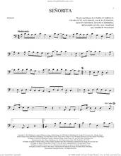 Cover icon of Senorita sheet music for cello solo by Shawn Mendes and Camila Cabello, Ali Tamposi, Andrew Wotman, Benjamin Levin, Camila Cabello, Charlotte Aitchison, Jack Patterson, Magnus Hoiberg and Shawn Mendes, intermediate skill level