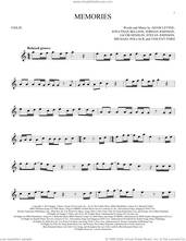 Cover icon of Memories sheet music for violin solo by Maroon 5, Adam Levine, Jacob Kasher Hindlin, Jon Bellion, Michael Pollack, Stefan Johnson and Vincent Ford, intermediate skill level