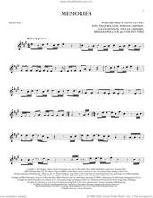 Cover icon of Memories sheet music for alto saxophone solo by Maroon 5, Adam Levine, Jacob Kasher Hindlin, Jon Bellion, Michael Pollack, Stefan Johnson and Vincent Ford, intermediate skill level