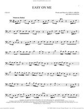 Cover icon of Easy On Me sheet music for cello solo by Adele, Adele Adkins and Greg Kurstin, intermediate skill level