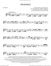 Cover icon of Memories sheet music for tenor saxophone solo by Maroon 5, Adam Levine, Jacob Kasher Hindlin, Jon Bellion, Michael Pollack, Stefan Johnson and Vincent Ford, intermediate skill level