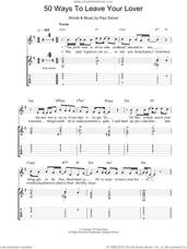 Cover icon of 50 Ways To Leave Your Lover sheet music for guitar (tablature) by Simon & Garfunkel and Paul Simon, intermediate skill level