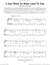 Cover icon of I Just Want To Make Love To You sheet music for piano solo by Foghat and Willie Dixon, beginner skill level