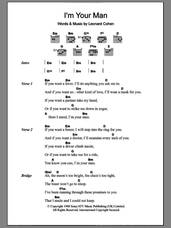 Cover icon of I'm Your Man sheet music for guitar (chords) by Leonard Cohen, intermediate skill level