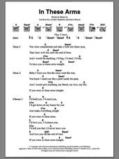 Cover icon of In These Arms sheet music for guitar (chords) by Bon Jovi, David Bryan and Richie Sambora, intermediate skill level