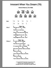 Cover icon of Innocent When You Dream (78) sheet music for guitar (chords) by Tom Waits, intermediate skill level