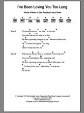 Cover icon of I've Been Loving You Too Long sheet music for guitar (chords) by Otis Redding and Jerry Butler, intermediate skill level