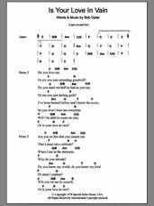 Cover icon of Is Your Love In Vain sheet music for guitar (chords) by Bob Dylan, intermediate skill level