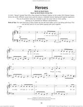 Cover icon of Heroes sheet music for piano solo by David Bowie and Brian Eno, beginner skill level