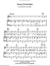 Cover icon of Honey Come Back sheet music for voice, piano or guitar by Glen Campbell and Jimmy Webb, intermediate skill level