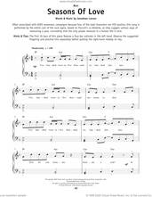 Cover icon of Seasons Of Love (from Rent) sheet music for piano solo by Cast of Rent and Jonathan Larson, beginner skill level