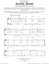 Cover icon of Sunrise, Sunset (from Fiddler On The Roof) sheet music for piano solo by Bock & Harnick, Jerry Bock and Sheldon Harnick, beginner skill level