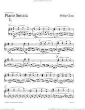 Cover icon of Piano Sonata sheet music for piano solo by Philip Glass, classical score, intermediate skill level