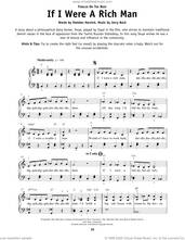 Cover icon of If I Were A Rich Man (from Fiddler On The Roof) sheet music for piano solo by Jerry Bock, Bock & Harnick and Sheldon Harnick, beginner skill level