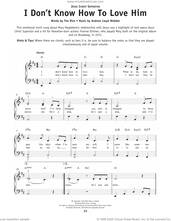 Cover icon of I Don't Know How To Love Him (from Jesus Christ Superstar) sheet music for piano solo by Helen Reddy, Andrew Lloyd Webber and Tim Rice, beginner skill level