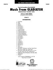 Cover icon of Music from Gladiator (arr. John Wasson) (COMPLETE) sheet music for concert band by Hans Zimmer and John Wasson, intermediate skill level