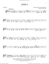 Cover icon of Africa sheet music for clarinet solo by Toto, David Paich and Jeff Porcaro, intermediate skill level