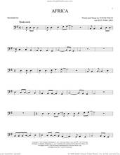 Cover icon of Africa sheet music for trombone solo by Toto, David Paich and Jeff Porcaro, intermediate skill level