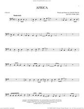 Cover icon of Africa sheet music for cello solo by Toto, David Paich and Jeff Porcaro, intermediate skill level