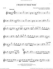 Cover icon of I Want It That Way sheet music for flute solo by Backstreet Boys, Andreas Carlsson and Max Martin, intermediate skill level